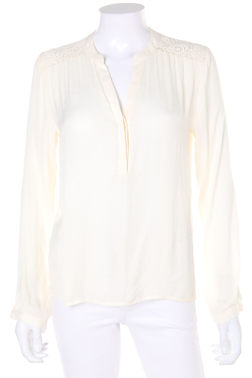 VILA - Bluse mit Spitzen-Einsatz - XS