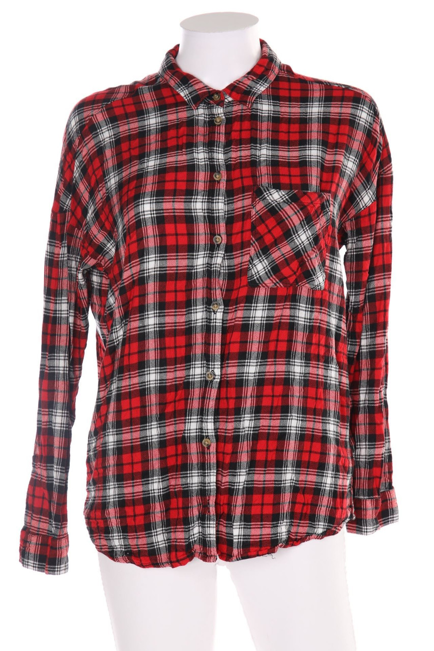 H&M DIVIDED - Karo-Bluse mit Print - D 38