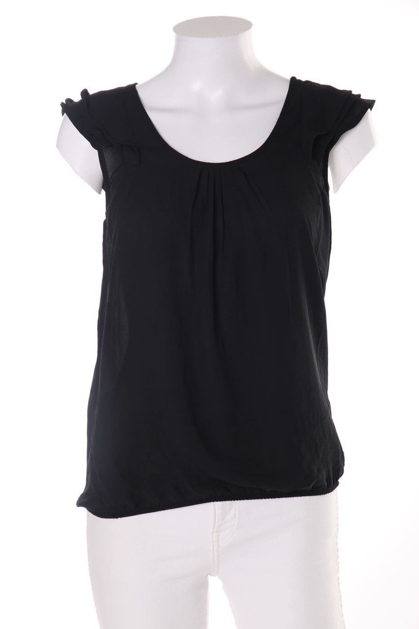 AMISU - Kurzarm-Bluse mit Volants - XS