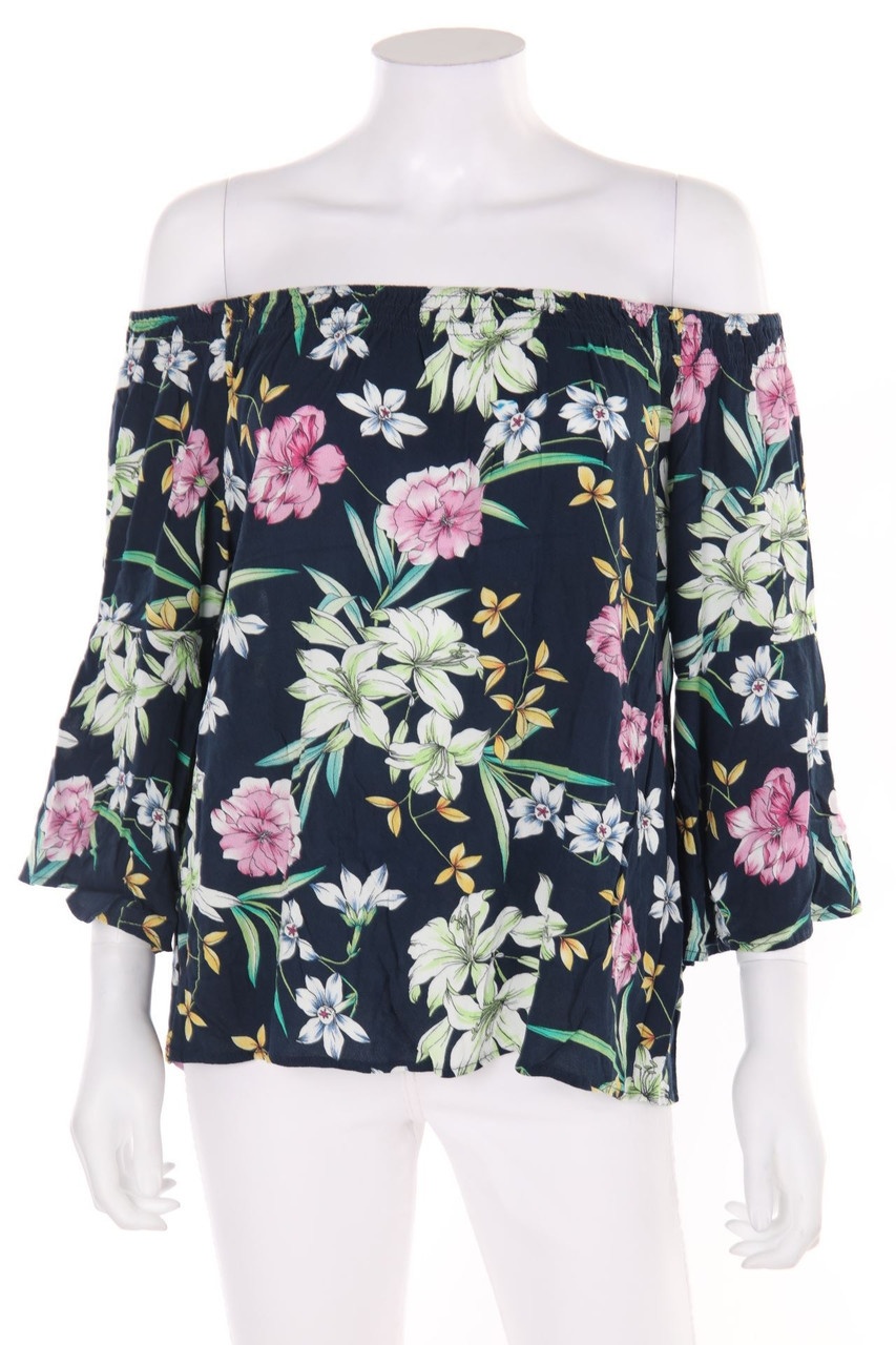 17&CO. - Carmen-Bluse mit Trompetenärmeln - M