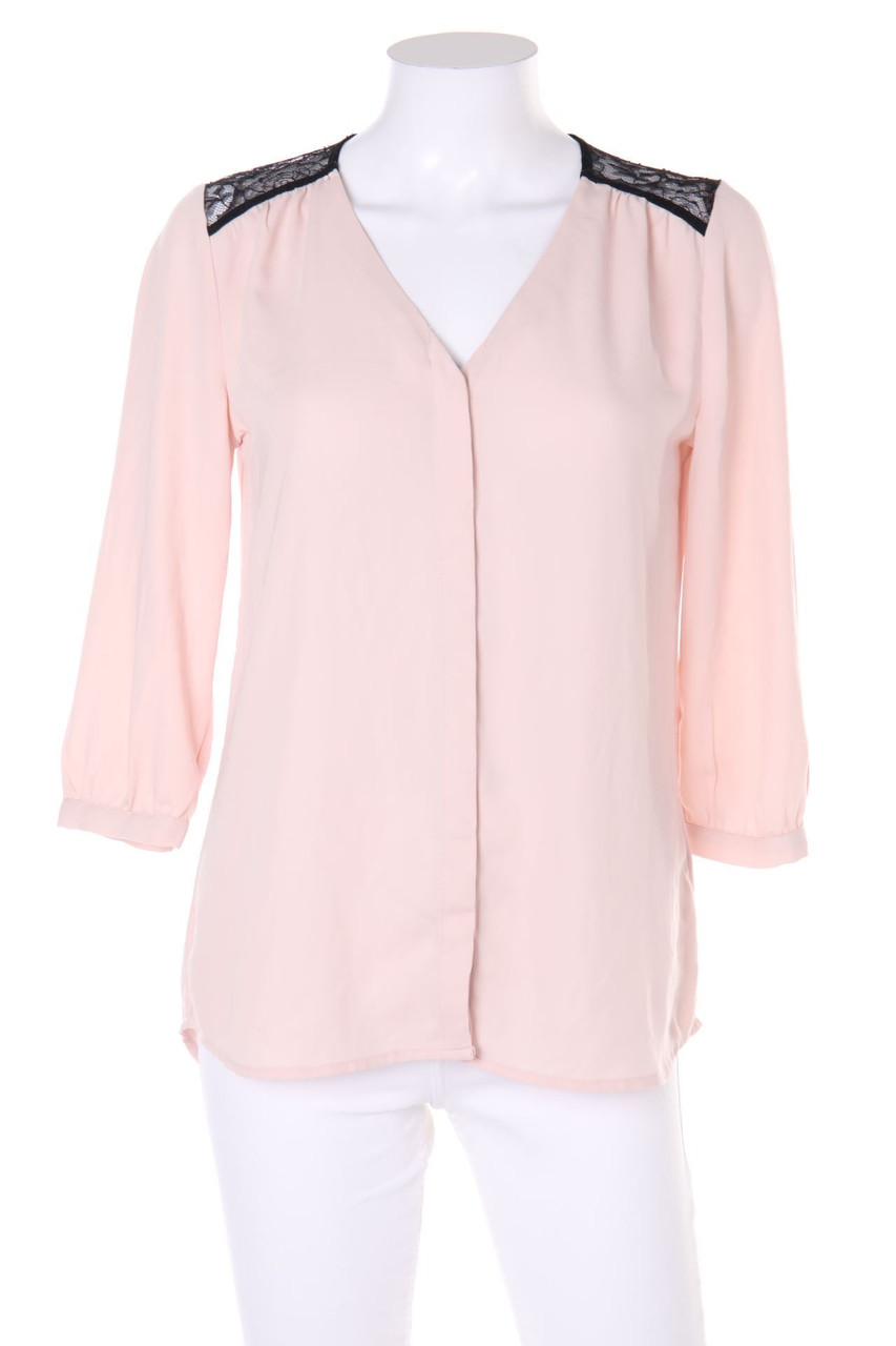 H&M - Bluse mit 3/4-Ärmel mit Spitzen-Einsatz - D 36