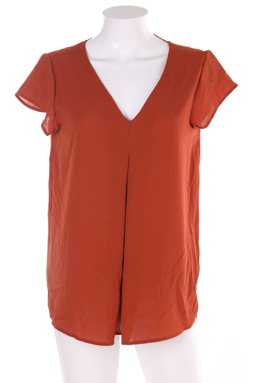 ONLY - Kurzarm-Bluse aus Crêpe mit Falte - D 36