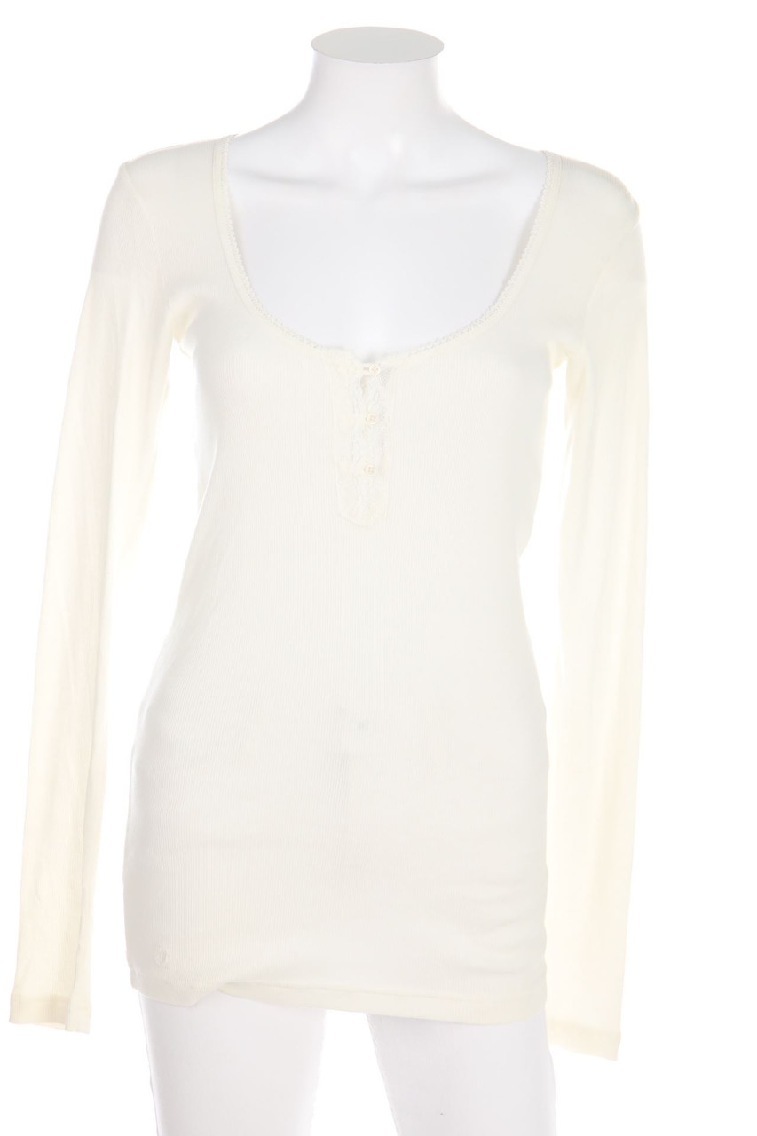 Herrlicher - Longsleeve-Shirt mit Spitze - L