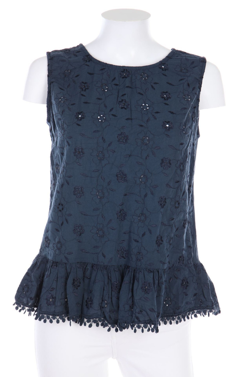 SECONDHAND - Blouse Top, Eyelet Lace , Peplum - M