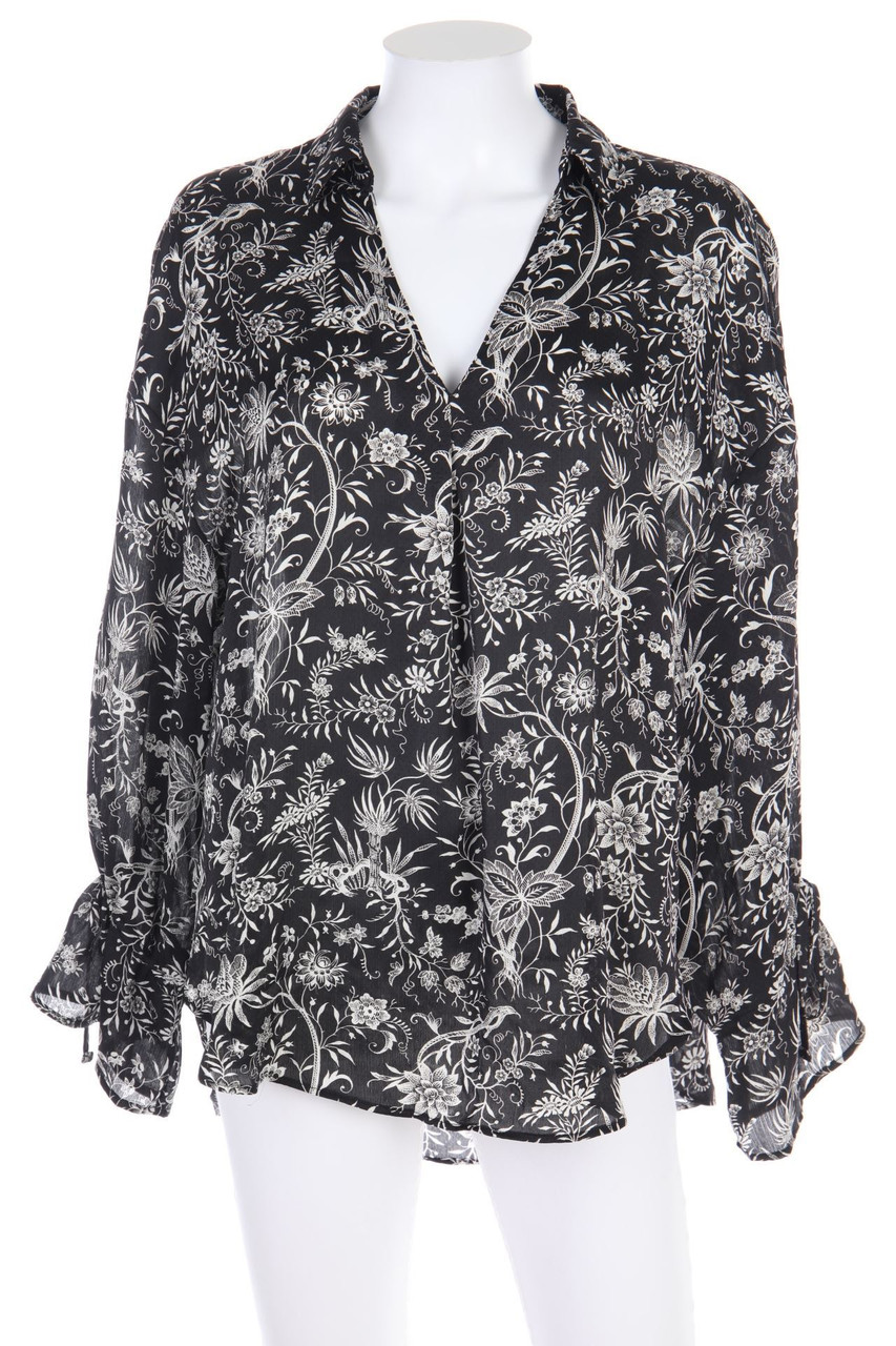 H&M - Oversize-Tunika-Bluse mit floralem Muster - S