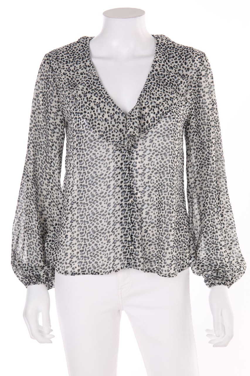 NEW LOOK - Volant-Bluse mit Leo-Print - D 34