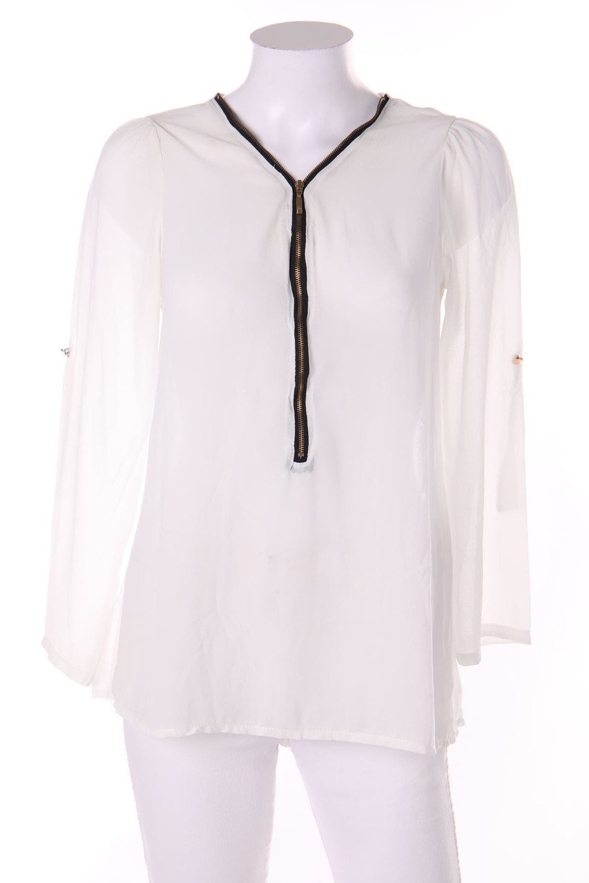 zebra - Tunic Blouse with French Cuff - M