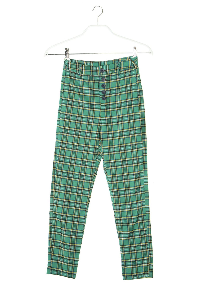 Bershka BSK GIRL - High Waist-Pants, Checked - S