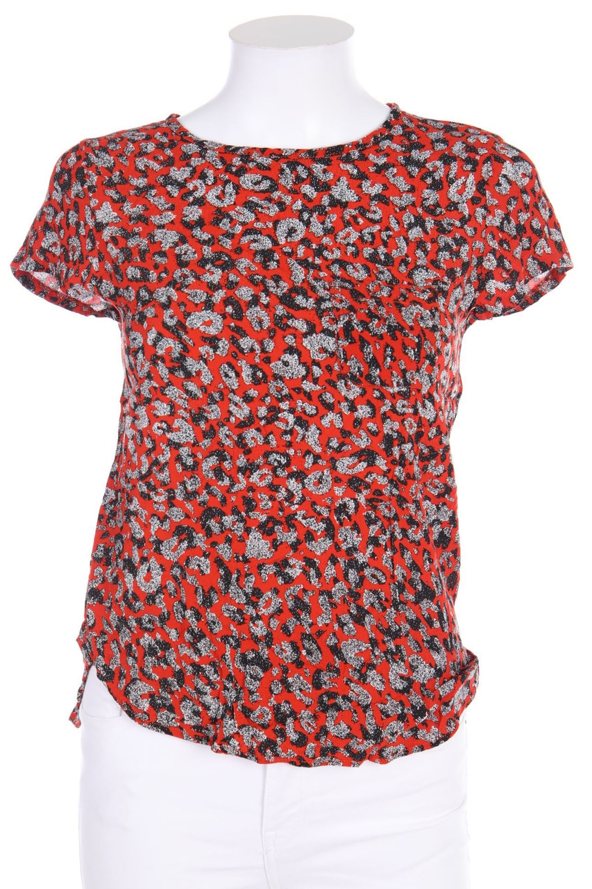 H&M - Kurzarm-Bluse mit Print - XS