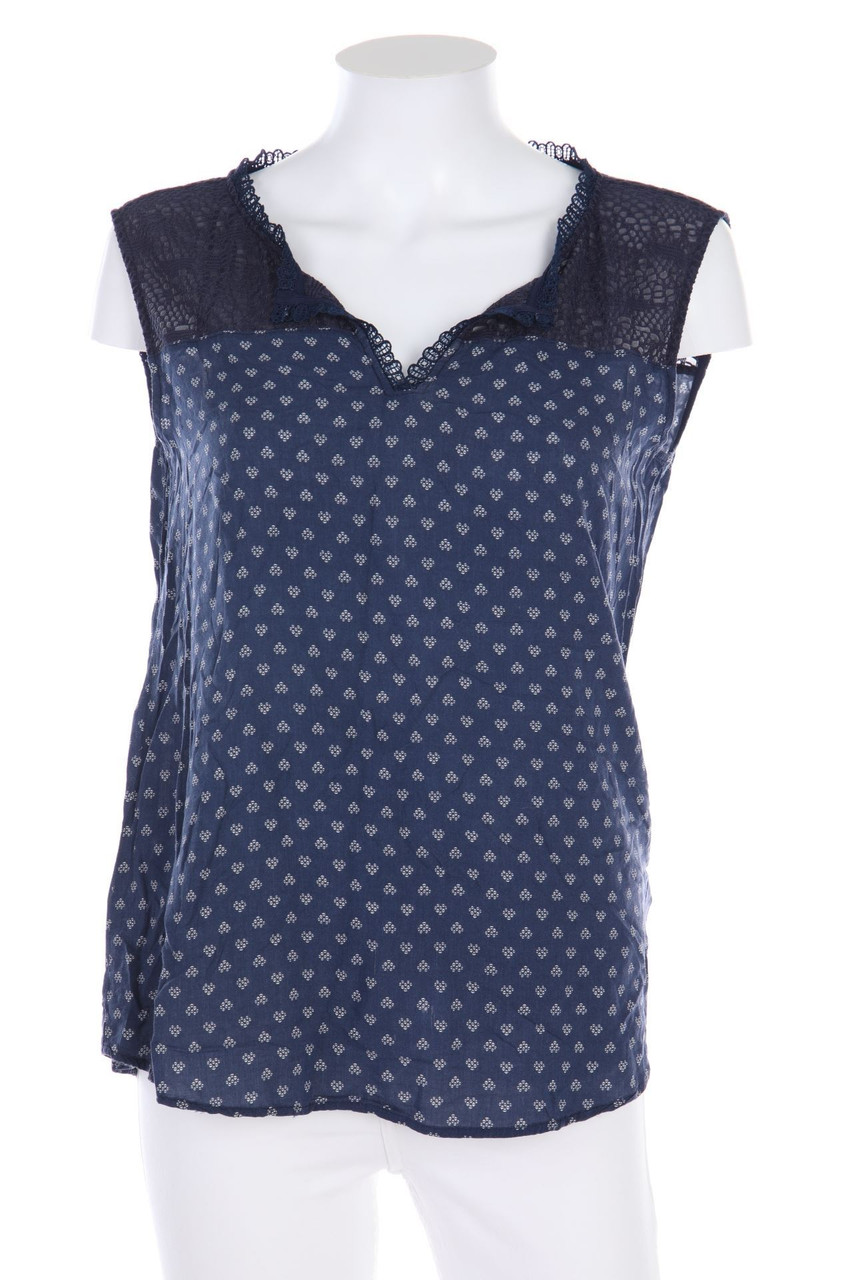 TOM TAILOR - Print-Tunika-Bluse mit Spitzen-Einsatz - D 36