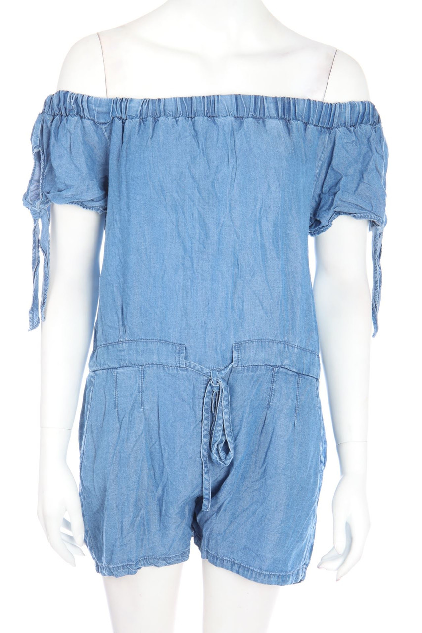 Denim Co. - Carmen-Playsuit in Denim-Optik - D 40
