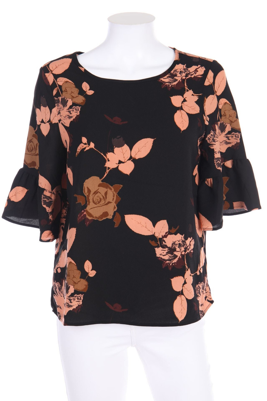 PIGALLE - Kurzarm-Bluse mit Blumen-Print - D 36