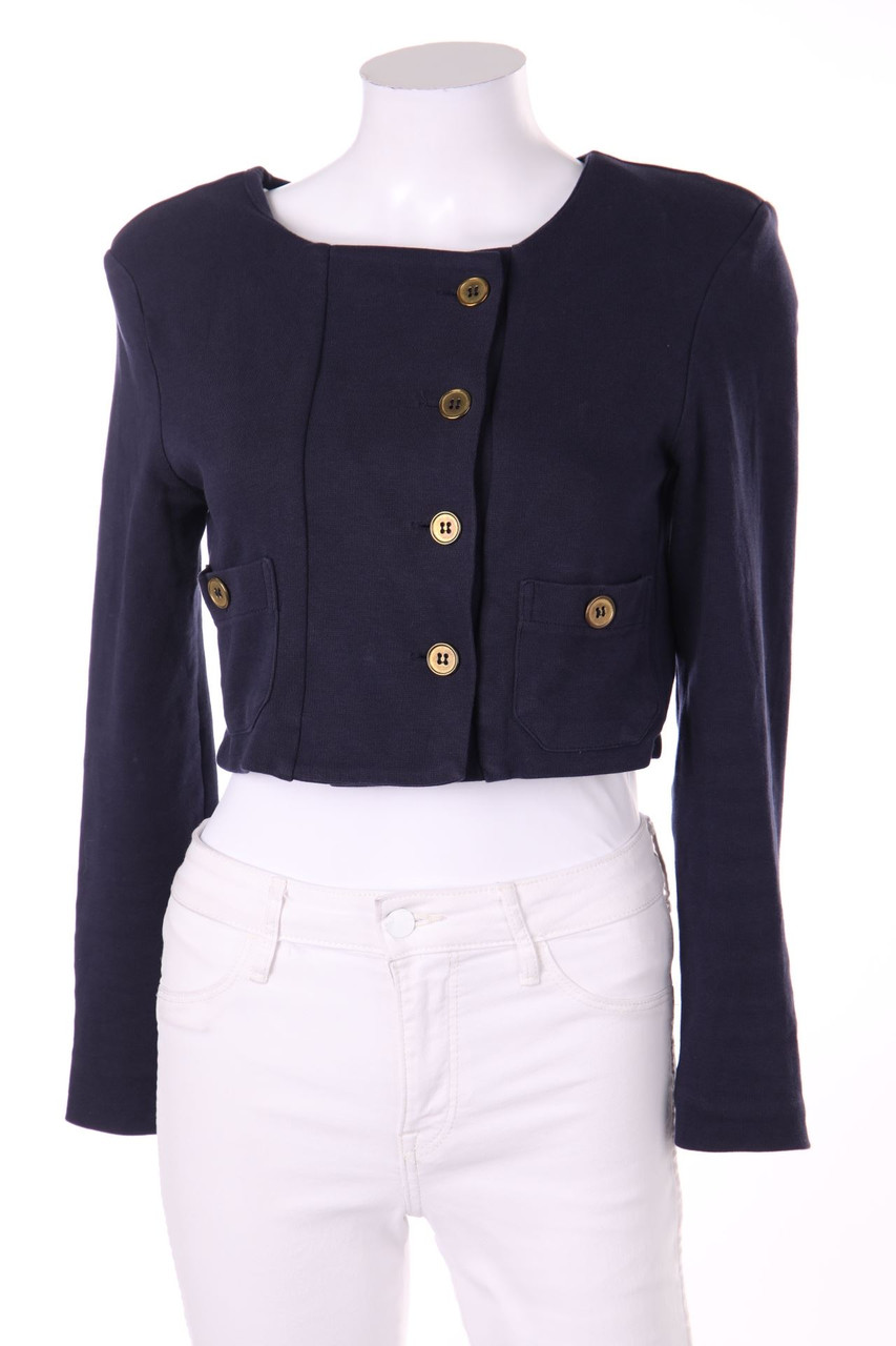 H&M - Cropped-Blazer-Jacke mit aufgesetzten Taschen - M