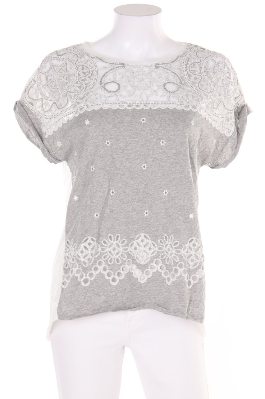 ZARA W&B - Kurzarm-Shirt mit überschnittener Schulter - S