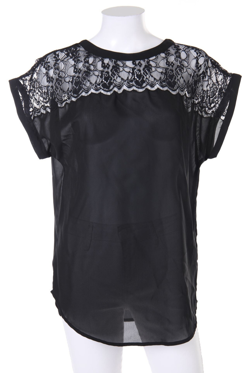 H&M - Kurzarm-Bluse mit Spitze - D 34