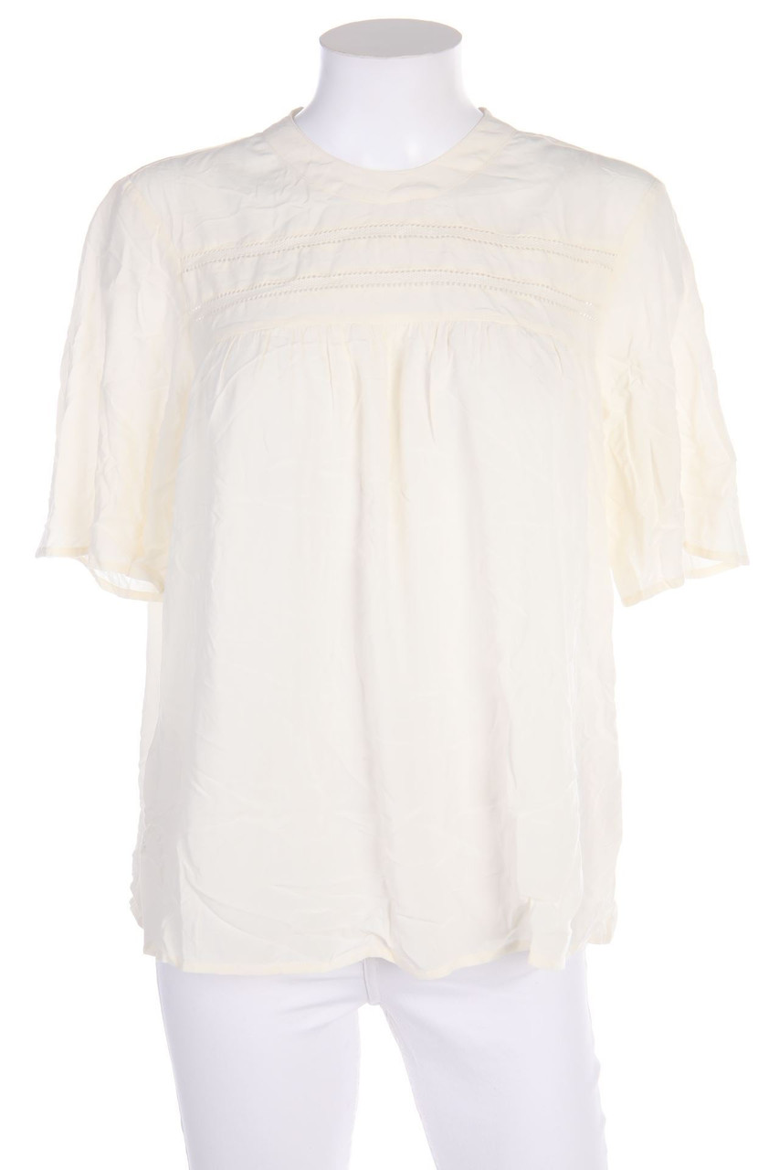 AWARE BY VERO MODA - Kurzarm-Bluse mit Spitzen-Einsatz - M