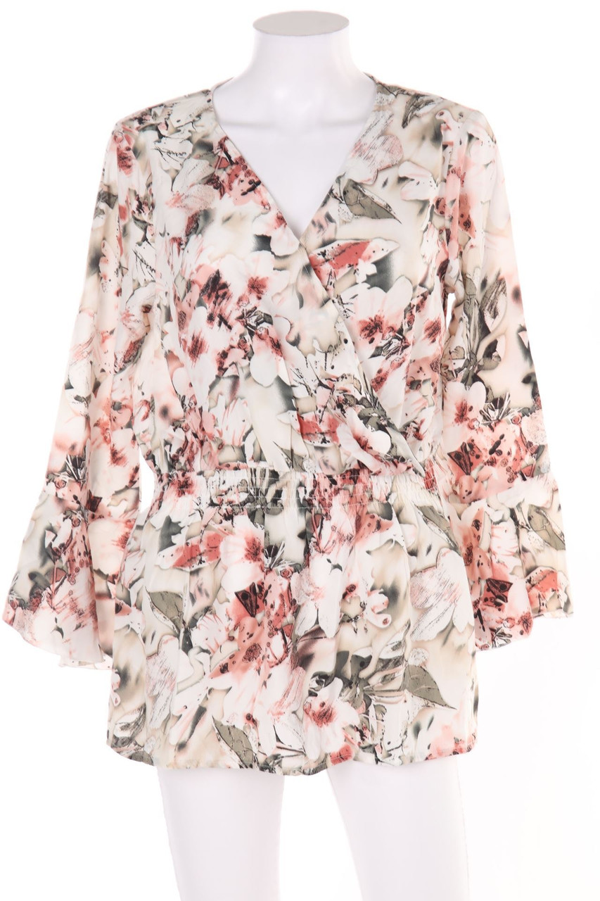 Chicorée - Blouse with Wrap-Effect with Flower Print - S
