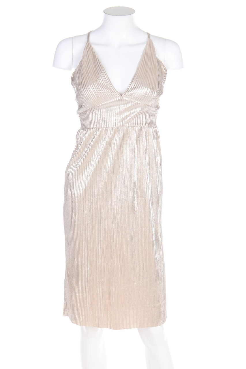 wal G - Plissé-Dress with Metallic Effect - S