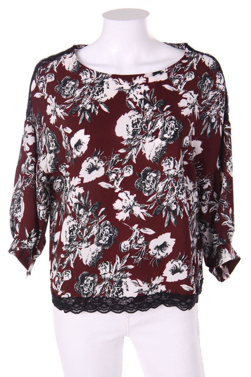 TODAY - Blouse with 3/4 Sleeve with Overcut Shoulder - L