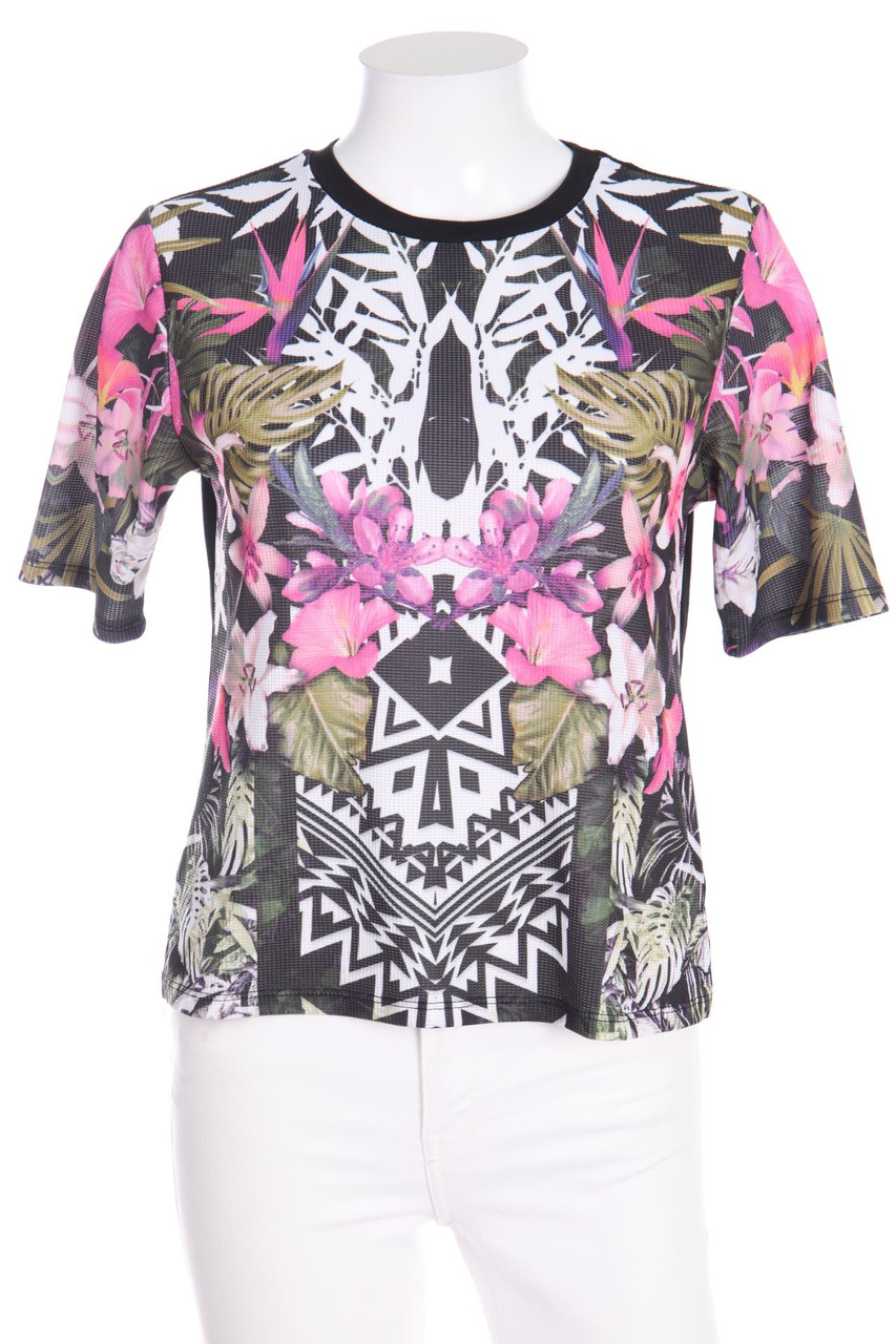 Pimkie - Kurzarm-Shirt mit floralem Muster - M