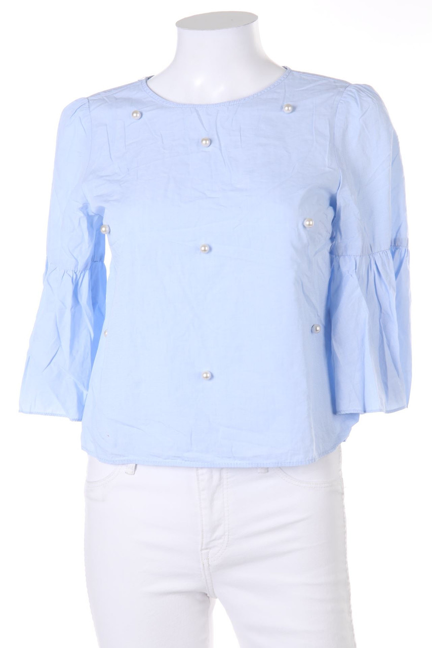 ZARA - Bluse mit 3/4-Ärmel mit Perlen - S