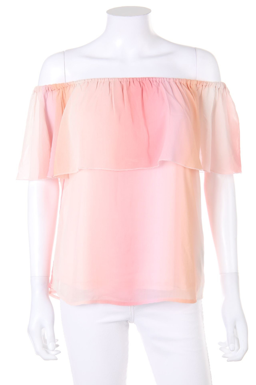 ONLY - Chiffon-Carmen-Bluse mit Dégradé-Effekt - D 38