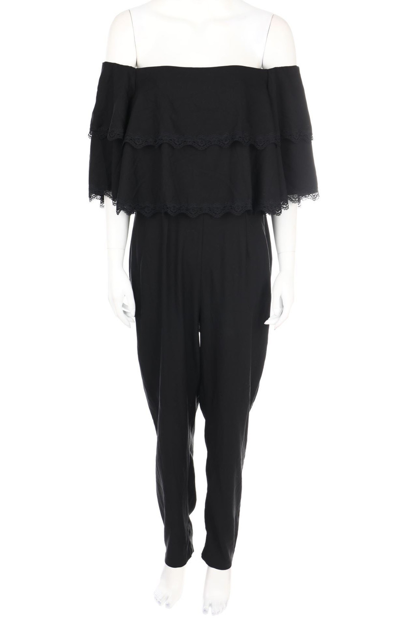 asos - Carmen-Jumpsuit im Layer Look mit Spitzen-Einsatz - D 40