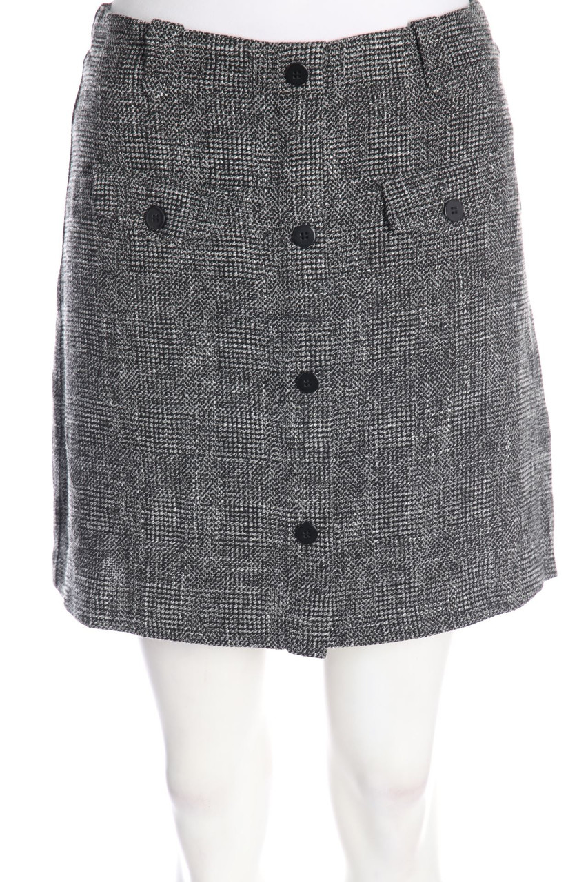 NEW LOOK - Karo-Minirock mit Schmuck-Knöpfen - D 34