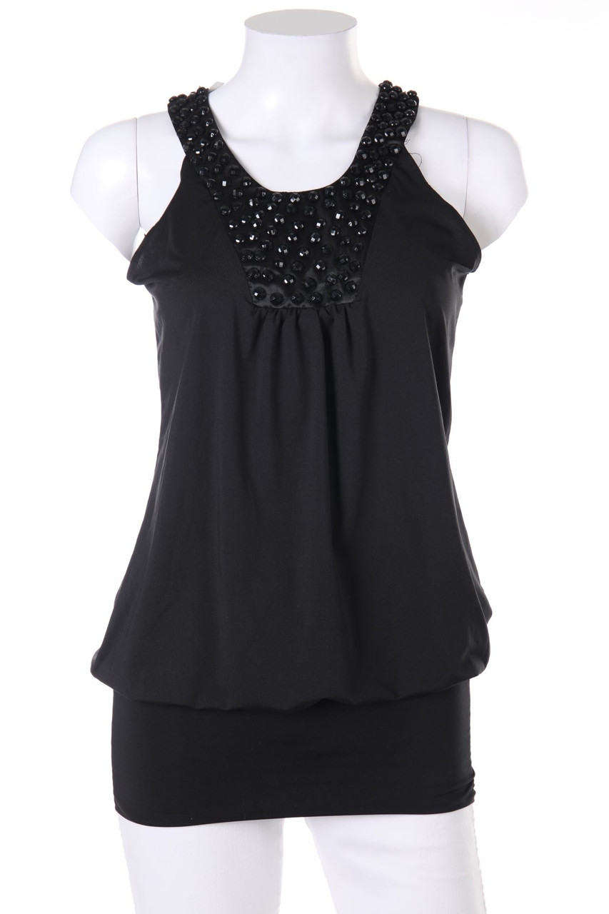 VERO MODA - Top mit Schmuckstein-Applikation - XS