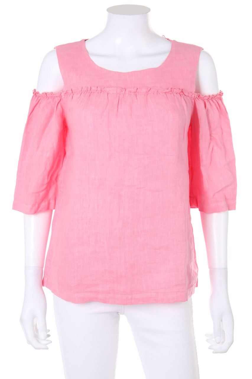 s.Oliver - Cold-Shoulder-Blouse with 3/4 Sleeve, Linen - D 36