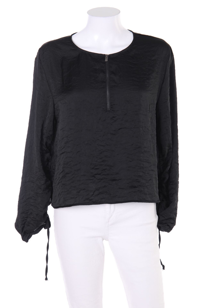 Bershka - Satin Blouse with Zipper Closure - M