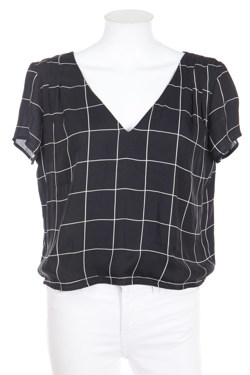 GRAIN DE MALICE - Kurzarm-Bluse mit Karo-Muster - D 38