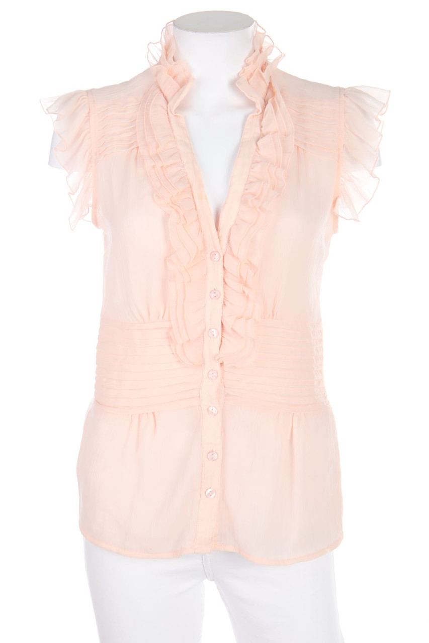 zebra - Shortsleeve Blouse with Frills - S