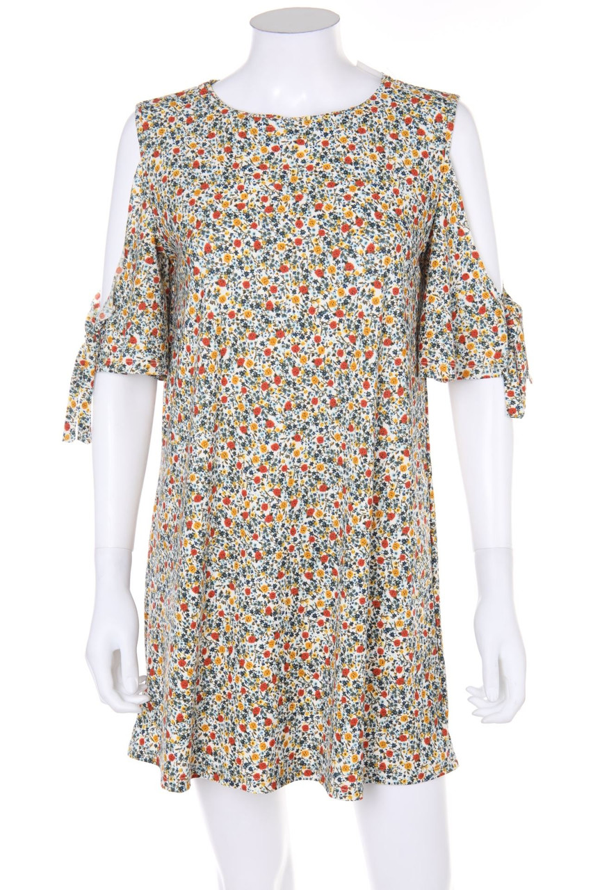 MANGO - Kleid mit floralem Muster mit Cut-outs - M