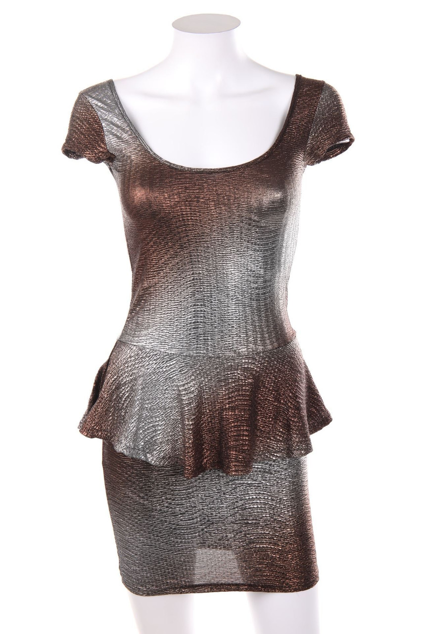 Ohne Label - Party-Kleid mit Metallic-Effekt - S