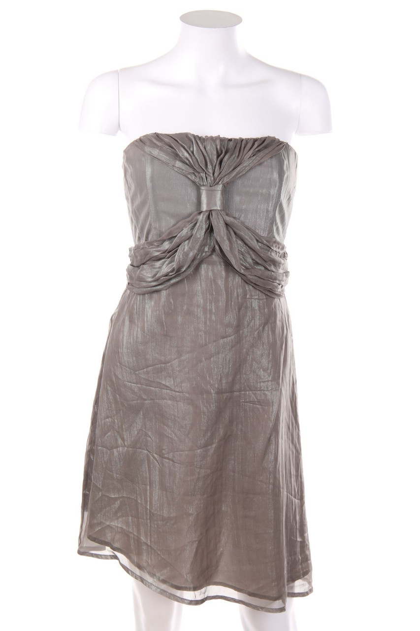 ADELE FADO - Silk Evening Dress with Metallic Effect - M