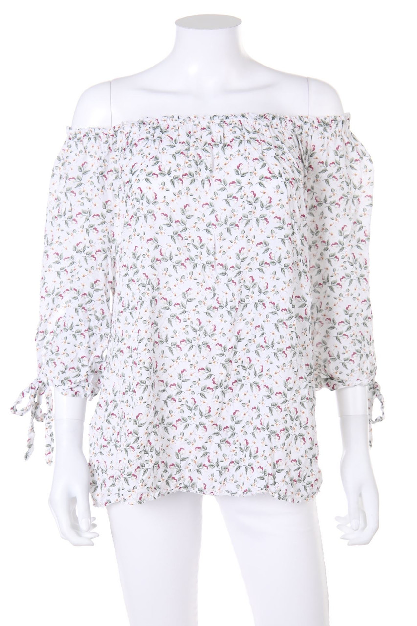 No Label - Off-the-shoulder blouse, Viscose with floral print - D 44