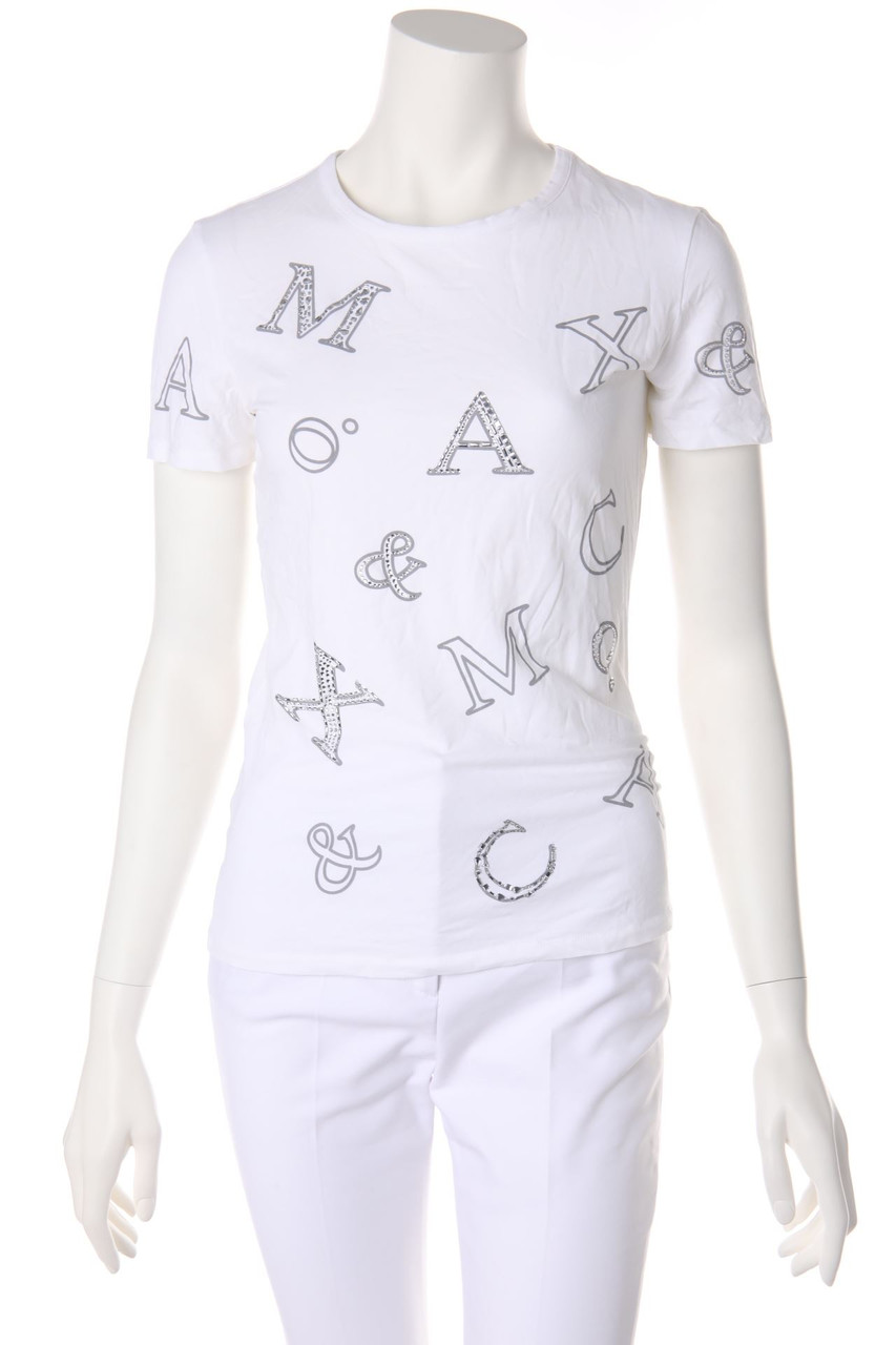 MAX&Co. tricot - Print-Shortsleeve-Shirt with Jewelry Stones - M