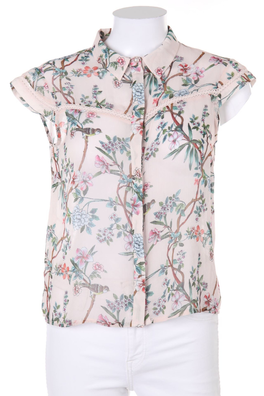 NAF NAF - Kurzarm-Bluse mit floralem Muster - D 36