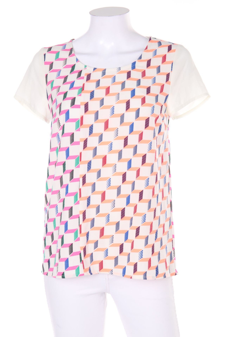 SECONDHAND - Shortsleeve Blouse with Geo Print - S