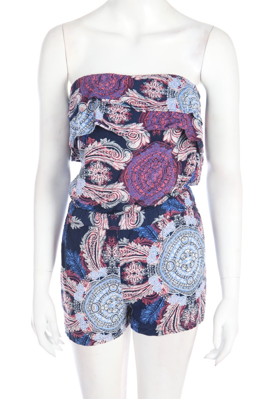 VERO MODA - Bandeau-Playsuit aus Viskose mit floralem Muster - M