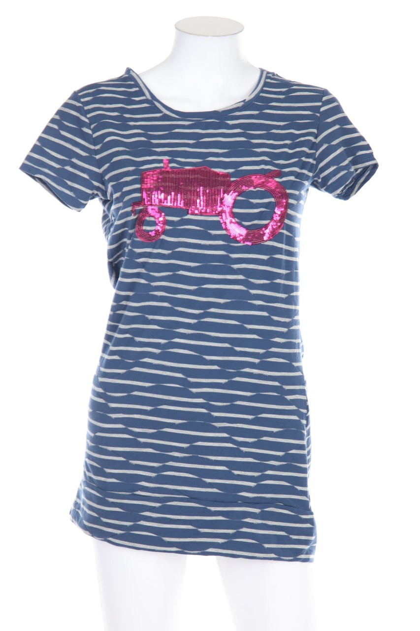 moods of norway - Stripe Shortsleeve-Shirt with Sequins - XL