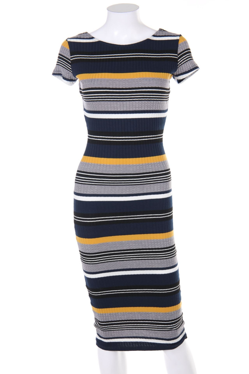 AMISU - Strickkleid mit Streifen - D 34