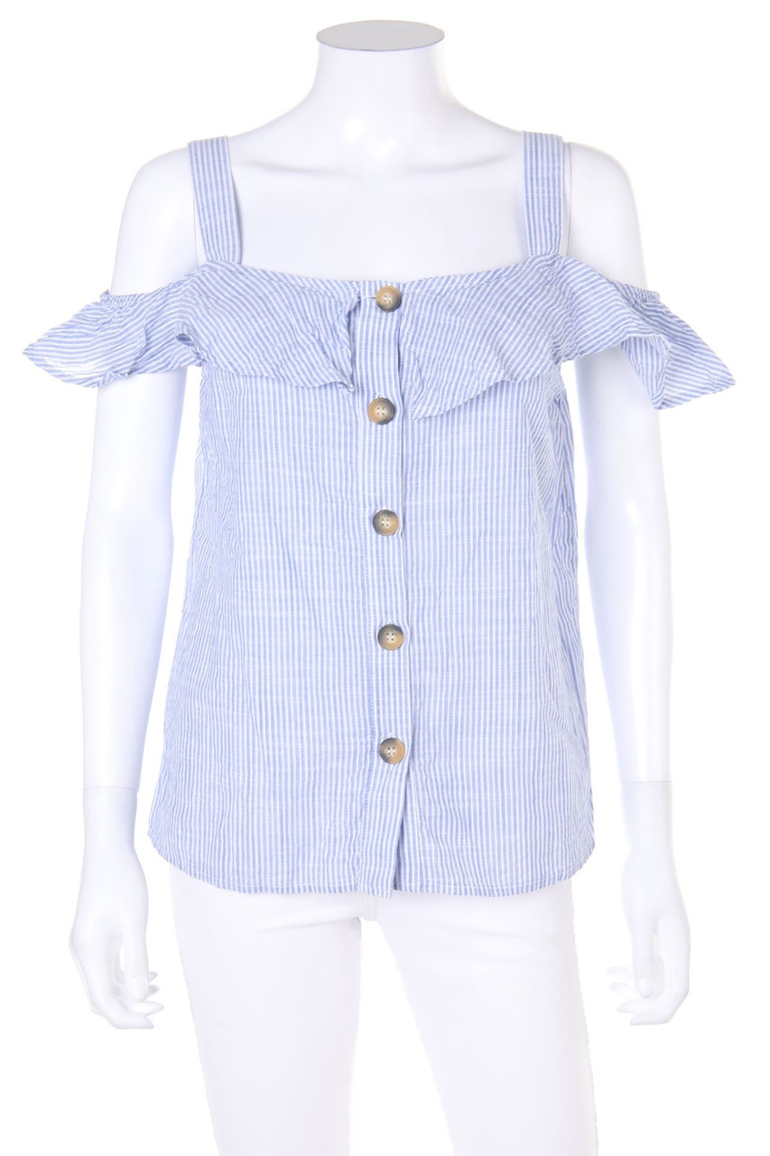 LC WAIKIKI CASUAL - Cold-Shoulder-Blouse with Stripes - L