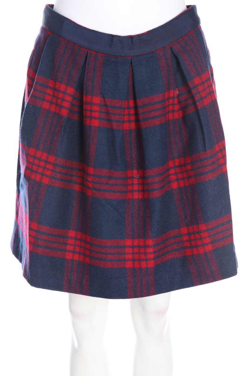 Hilfiger Denim - Falten-Rock aus Woll-Mix mit Karo-Muster - M