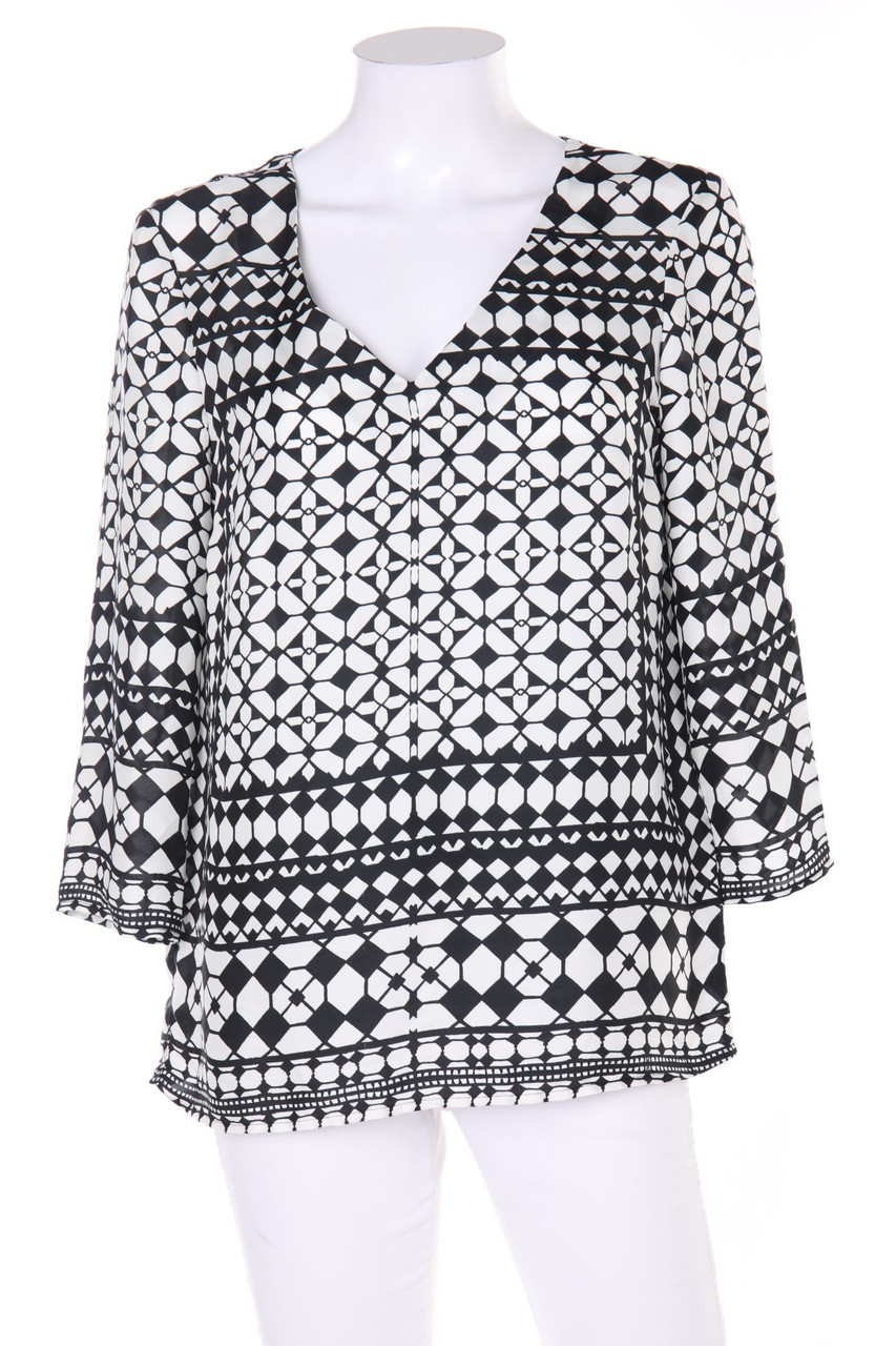 1.2.3. UN DEUX TROIS Paris - Blouse with 3/4 Sleeve with Geo Pattern - D 36-38