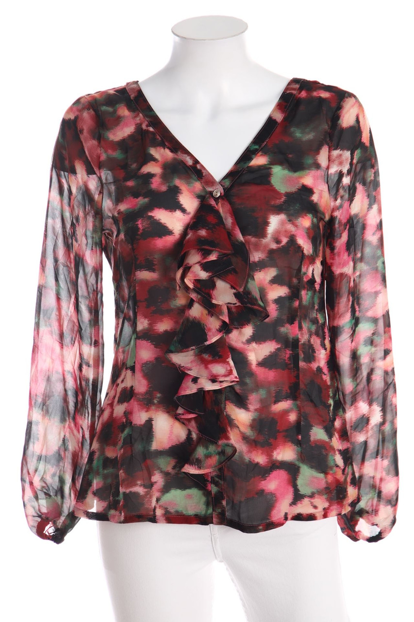 VILA - Volant-Bluse mit Print - S