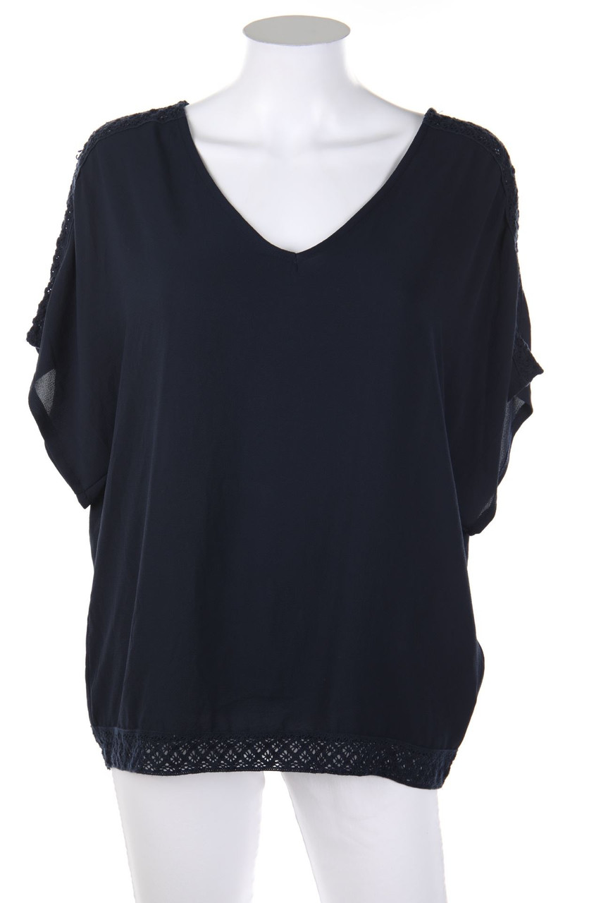 MORGAN - Shortsleeve Blouse with Lace Insert - D 36