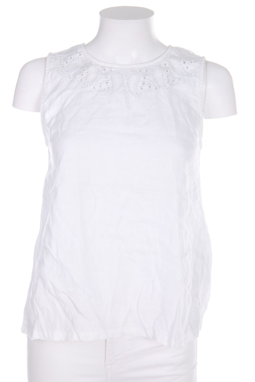 ZARA - Blusentop aus Leinen mit Stickereien - XS