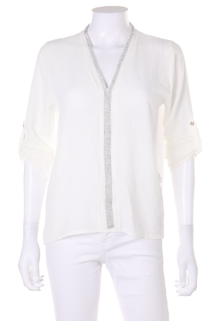 TODAY - Blouse with 3/4 Sleeve with Jewelry Stones - S